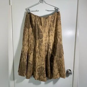 Elegant Brown Floral Skirt